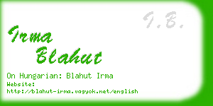 irma blahut business card